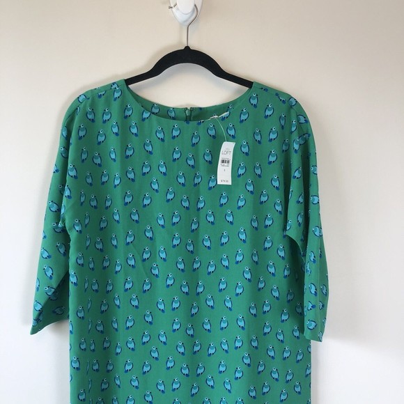 LOFT Sheath Dress Parrot Print 3/4 Sleeve Office Work Kitchy Small NWT’s - Picture 5 of 12